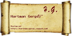 Hartman Gergő névjegykártya