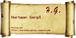 Hartman Gergő névjegykártya